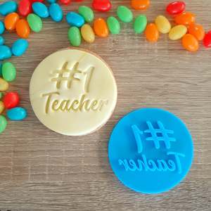 Teacher Appreciation Cookie Cutters Stamps: #1 Teacher Fondant Stamp
