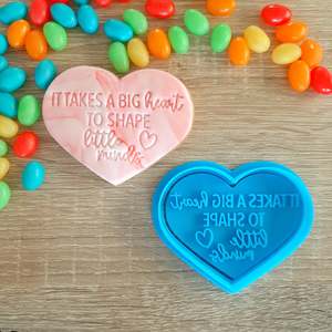 Teacher Appreciation Cookie Cutters Stamps: It Takes a Big Heart Cookie Cutter & Fondant Stamp