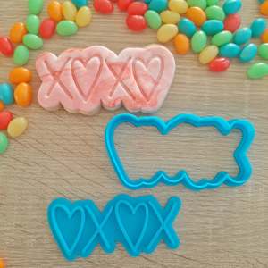 Hearts & Kisses Cookie Cutter & Fondant Stamp