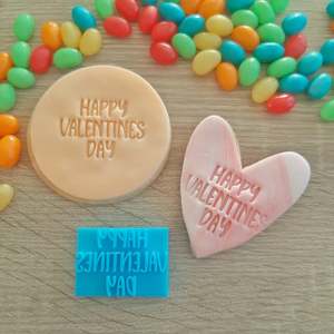 Valentines Day Cutters Stamps: Small Happy Valentines Day Fondant Stamp