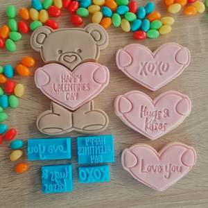 Valentines Day Cutters Stamps: Small Valentines Day Text Fondant Stamp