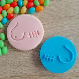 Breastcancer Awareness Cookie Cutters Fondant Stamps: Mastectomy Fondant Stamp
