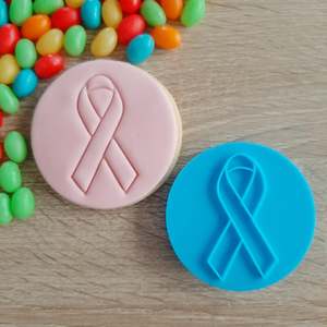 Pink Ribbon Fondant Stamp
