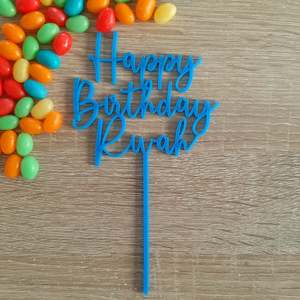 Custom Name Word Cake Toppers: Personalised Acrylic Happy Birthday Cake Topper