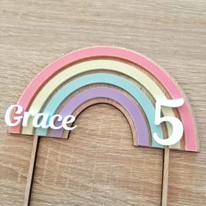 Novelty Picture Toppers: Rainbow Cake Topper - Personalised