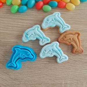 Mini Fondant Cutters Stamps: Mini Dolphin Cookie Cutter & Stamp