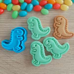 Mini Fondant Cutters Stamps: Mini Dinosaur (T-Rex) Cookie Cutter & Stamp