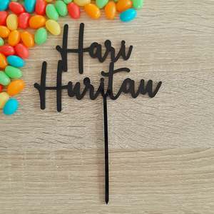 Te Reo Maori: Hari Huritau Cake Topper - Acrylic (more colours available)