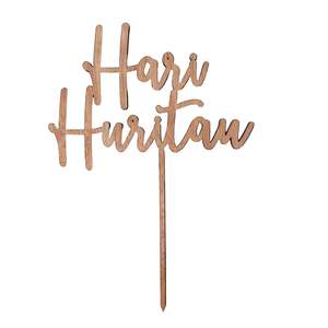 Hari Huritau Cake Topper - Wooden