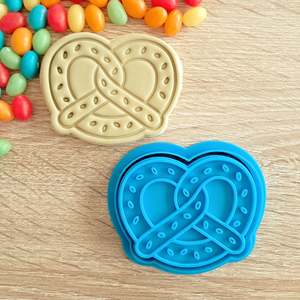 Food Cookie Cutters Fondant Stamps: Pretzel Cookie Cutter & Fondant Stamp