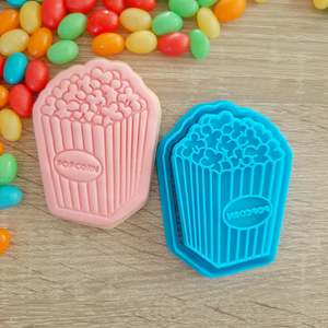 Food Cookie Cutters Fondant Stamps: Popcorn Cookie Cutter & Fondant Stamp