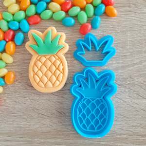 Food Cookie Cutters Fondant Stamps: Pineapple Cookie Cutter & Fondant Stamp