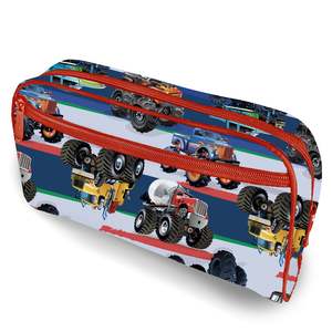 School Book Bags: Pencil Case/Toiletry Bag - Monster Truck
