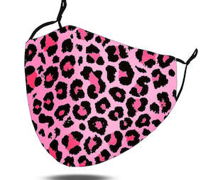 Face Masks: MASKiT Adult Face Mask Pink Leopard