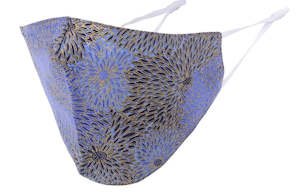 Face Masks: MASKiT Adult Face Mask Gold Print Flower