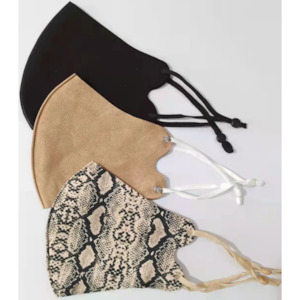 Face Masks: Queen of the Foxes - ADULT PACK OF 3 FACE MASKS - SUMMER SNAKE, CARAMEL, BLACK