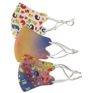 Face Masks: QUEEN OF THE FOXES KIDS - PACK OF 3 FACE MASKS | OMBRE RAINBOW MONSTERS - LIMITED EDITION