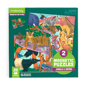 Puzzle: Mudpuppy Safari & Jungle Magnetic Puzzle Double-Sided 20pc