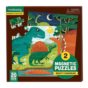 Mudpuppy: Mudpuppy Mighty Dinosaur Magnetic Puzzle Double-Sided 20pc