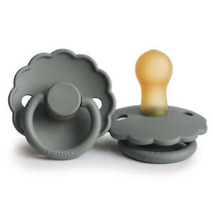 Pacifiers: FRIGG Daisy Rubber Pacifier - French Grey
