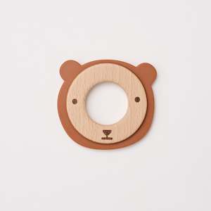 Teethers: Over The Dandelions Bear Silicone & Wood Teether