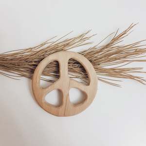 Teethers: Lion + Lamb Wooden Peace Teether