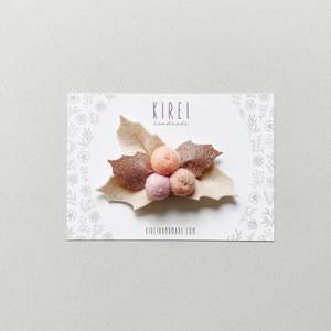 Products: Kirei Handmade Berry and Holly Headband / Hairclip - Pink