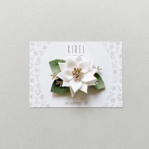 Kirei Handmade Poinsettia Headband / Hairclip - White