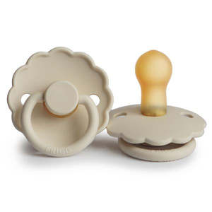 Pacifiers: FRIGG Daisy Rubber Pacifier - Cream