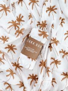 SEAKA.BOO Arlo Palm Muslin Swaddle - Sandalwood