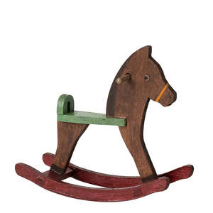 Play: Maileg Rocking Horse | Mouse - Dark Brown