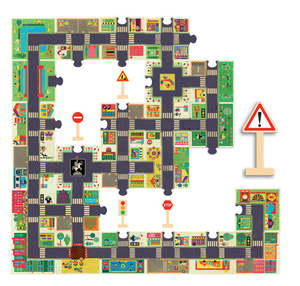 Djeco: Djeco The City Giant Pop-to-Play Puzzle 24pc
