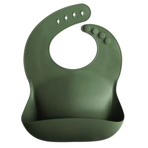Bibs: Mushie Silicone Baby Bib - Forest Green
