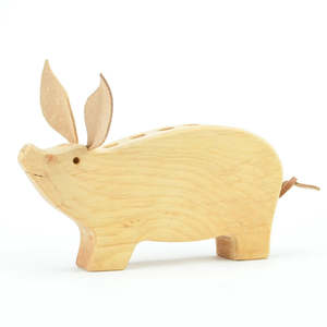 Drei Blätter Wooden Pencil Holder | Pig - 6 holes