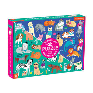 Mudpuppy: Mudpuppy Cats and Dogs Double-Sided Puzzle 100pc