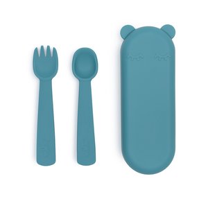 Tableware: We Might Be Tiny Feedie Fork & Spoon Set with Case - Blue Dusk