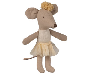 Maileg Little Sister Ballerina Mouse - Off White