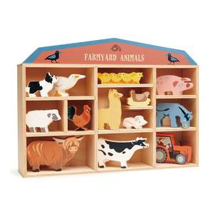 Play: Tender Leaf Toys Farmyard Animals and Display Shelf