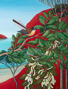 Clare Reilly: Feisty Fantail (unframed print)