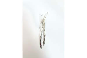 Jacqueline Morren: Long Silver Fused Earrings