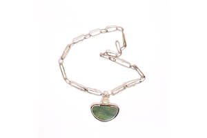 Jacqueline Morren: Silver Framed Pounamu Necklace
