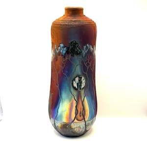 Mark James: Raku Vessel Tree's Moon (ed. 167)