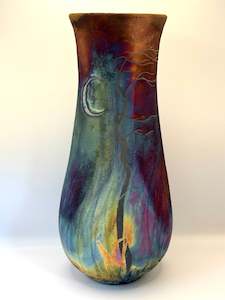Mark James: Raku Vessel Tree Moon (ed. 157)