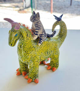 Yuki Komiyama: Friend#16 (Cat and bird on a goat)