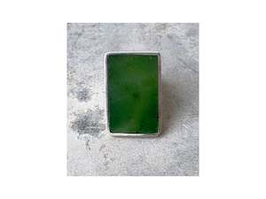 Stephen Bradford: Rectangle Bright Jade Ring