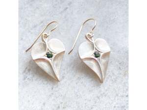 Cyclamen leaf earrings