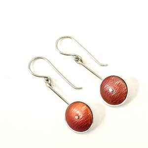 Duncan Mackay: Double domed copper/silver Earrings