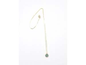 Natalie Salisbury: Gold and Grandidierite Gemstone Necklace