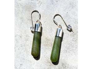 Small Round Pounamu earrings