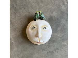 Debra Powell: Large Round Wall Mask Love Birds